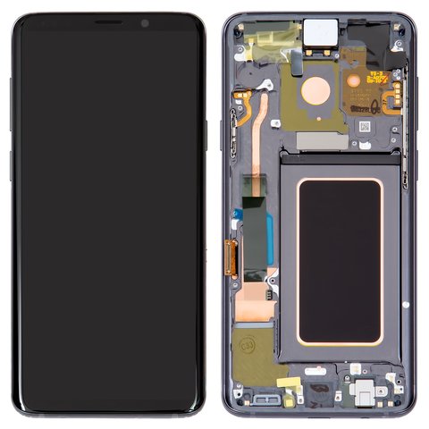 Дисплей для Samsung G965 Galaxy S9 Plus, серебристый, с рамкой, Original PRC , ice Blue, original glass