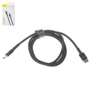 USB кабель Baseus Cafule, 2xUSB тип C, 100 см, 60 Вт, 3 A, черный, в нейлоновой оплетке, #CATKLF GG1