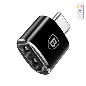 Адаптер Baseus Exquisite, USB тип C, USB тип A, чорний, #CATOTG 01