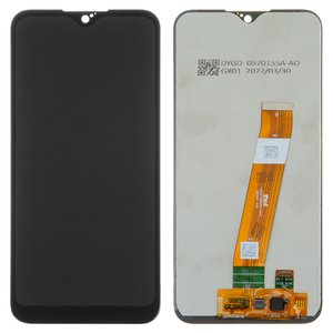 Дисплей для Samsung A015 Galaxy A01, A015M Galaxy A01, черный, без рамки, High Copy, з широким коннектором