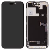 Дисплей для iPhone 14 Pro, черный, с рамкой, High Copy, без микросхемы, (OLED), GX OEM hard