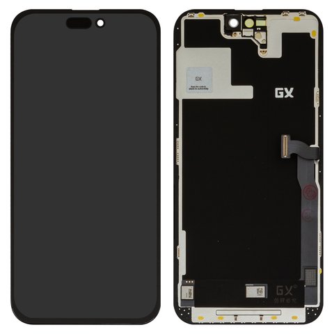 Дисплей для iPhone 14 Pro Max, чорний, з рамкою, High Copy, без мікросхеми, OLED , GX OEM hard
