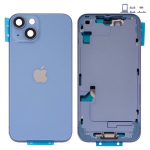 Корпус для iPhone 14, синій, з тримачем SIM карти, з боковими кнопками, Original PRC , EU version