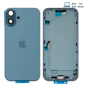 Корпус для iPhone 16 Plus, зелений, з тримачем SIM карти, з боковими кнопками, Original PRC , EU Version, teal