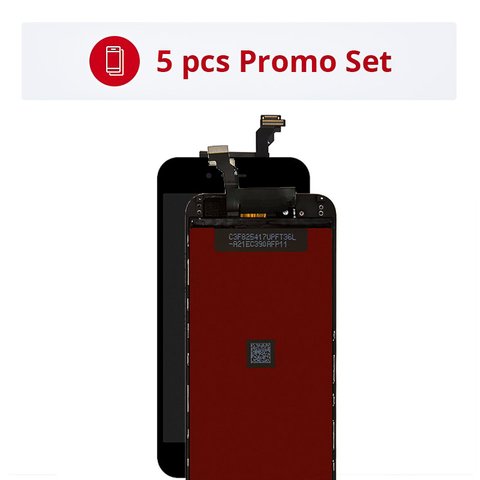 LCD compatible with Apple iPhone 6, black, with frame, AAA, Tianma, 5 pcs promo set 