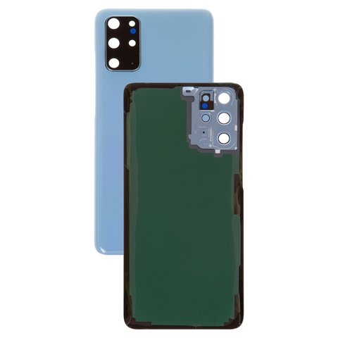 Panel trasero de carcasa puede usarse con Samsung G985 Galaxy S20 Plus, G986 Galaxy S20 Plus 5G, azul, con vidrio de cámara, aura blue
