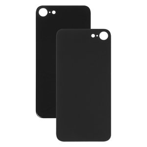 Housing Back Cover compatible with iPhone 8, black, no need to remove the camera glass, big hole 