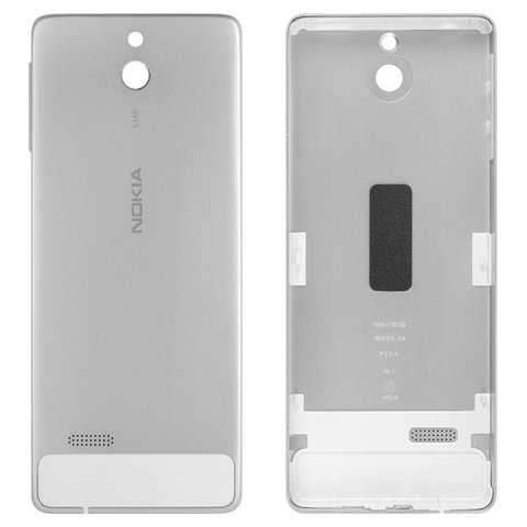 Housing Back Cover compatible with Nokia 515 Dual Sim, white, with side button 