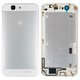 Housing Back Cover compatible with Huawei Ascend G7, (white, without SIM card tray, with side button)