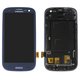 LCD compatible with Samsung I9300 Galaxy S3, (dark blue, with light adjustable, with frame, Copy, (TFT))