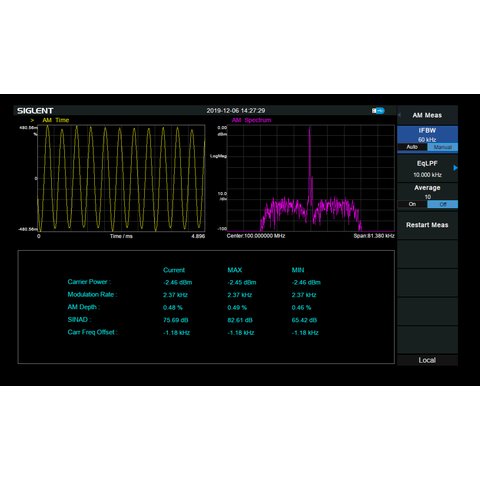 AM FM Analog Modulation Analysis Function SIGLENT SSA3000XR AMA for SIGLENT SSA3000X R