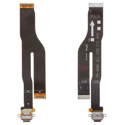 Flat Cable compatible with Samsung N980F Galaxy Note 20, charge connector, with components, Original PRC  