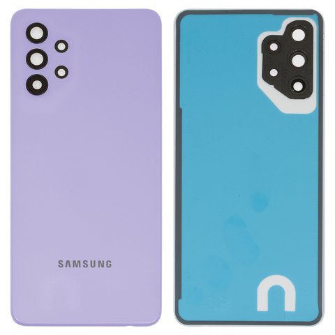Housing Back Cover compatible with Samsung A325 Galaxy A32, purple, with camera lens 