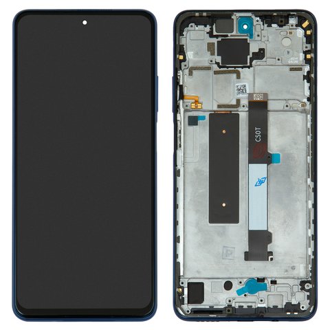 Pantalla LCD puede usarse con Xiaomi Mi 10T Lite, azul, con marco, Original PRC , M2007J17G