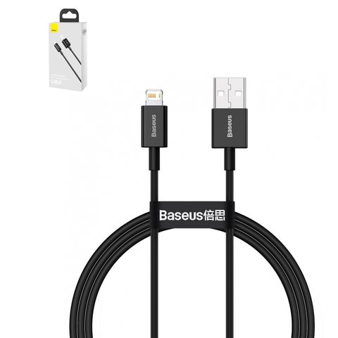 USB кабель Baseus Superior, USB тип A, Lightning, 100 см, 2,4 А, черный, #CALYS A01