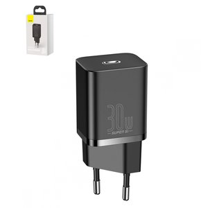 Adaptador de red Baseus Super Si, 30 W, Quick Charge, negro, 1 puerto, #CCSUP J01