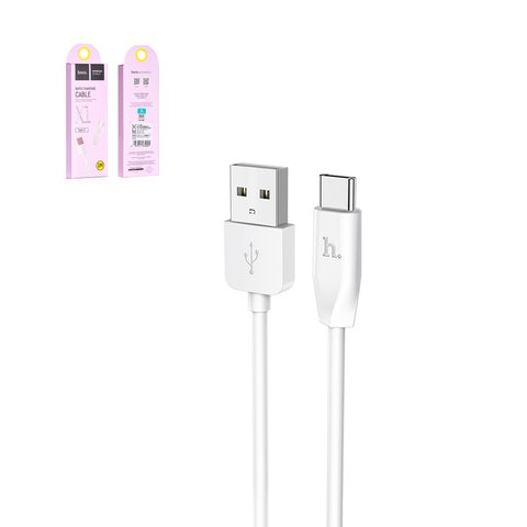 USB Cable Hoco X1, USB type A, USB type C, 100 cm, 3 A, white  #6957531032045