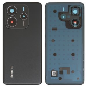 Panel trasero de carcasa puede usarse con Xiaomi Redmi Note 14 5G, negra, con vidrio de cámara, midnight black