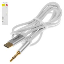 AUX кабель Baseus M01, USB тип C, TRS 3.5 мм, 120 см, білий, #CAM01 02 - Короткий опис
