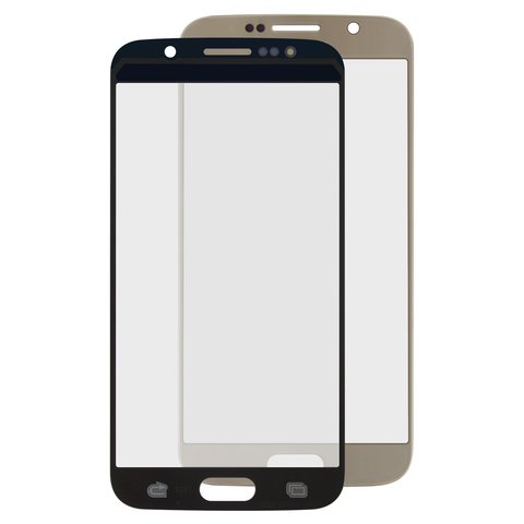 Housing Glass compatible with Samsung G920F Galaxy S6, 2.5D, golden 