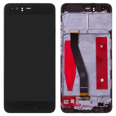 LCD compatible with Huawei P10, black, with frame, Original PRC , VTR L29 VTR L09 