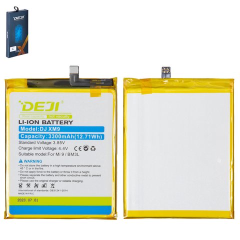 Battery Deji BM3L compatible with Xiaomi Mi 9, Li ion, 3.85 V, 3300 mAh