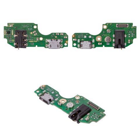 Flat Cable compatible with Tecno Pop 6 Pro BE8, BE8i , headphone connector, charge connector, with microphone, with components, Copy, charging board