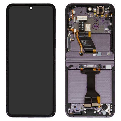 LCD compatible with Samsung F731 Galaxy Z Flip5, black, with frame, original change glass 