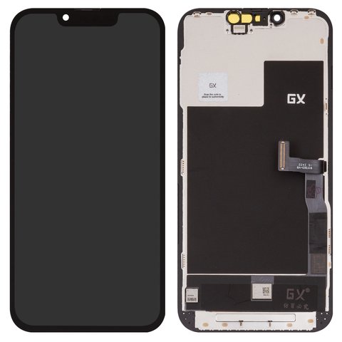 LCD compatible with iPhone 13 Pro, black, with frame, HC, without IC, OLED , GX OEM Hard, type 2 
