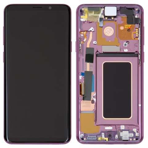 Pantalla LCD puede usarse con Samsung G965 Galaxy S9 Plus, morado, con marco, Original PRC , lilac Purple, original glass