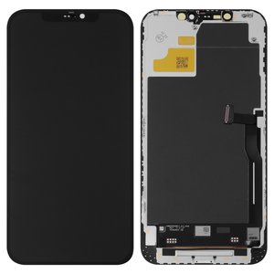 Pantalla LCD puede usarse con iPhone 12 Pro Max, negro, con marco, AAA, TFT , JK