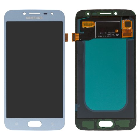 Pantalla LCD puede usarse con Samsung J250 Galaxy J2 2018 , J250 Galaxy J2 Pro 2018 , azul claro, sin marco, High Copy, con borde ancho, OLED 