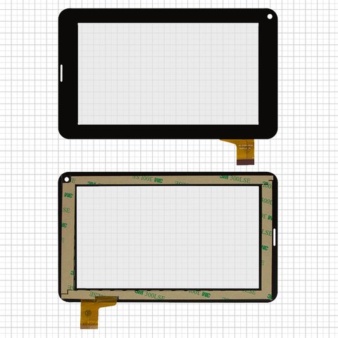 Сенсорний екран для China Tablet PC 7"; Freelander PD200, чорний, 186 мм, 30 pin, 111 мм, ємнісний, 7", #DH 0703A1 FPC04 L20130705 HK70DR2009 PB70A8508 FM703906KA FM703906KD YL CG015 FPC A3 DR7 M7S WJ WJ1659 FPC V1.0