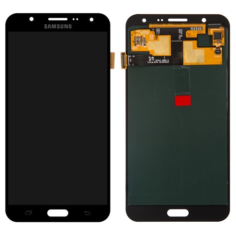 Дисплей для Samsung J700 Galaxy J7, чорний, без рамки, Оригінал переклеєне скло 