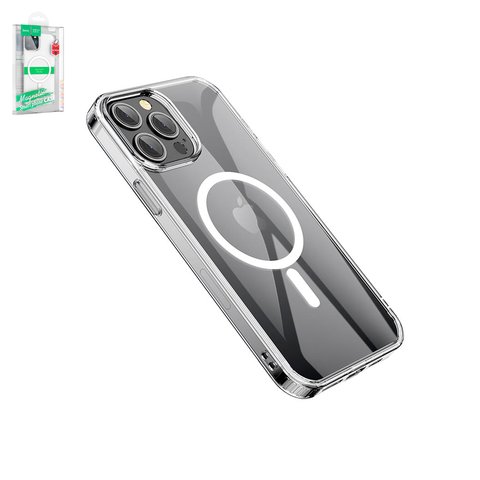 Чехол Hoco Magnetic airbag series для iPhone 15 Pro, ударопрочный, прозрачный, магнитный, пластик, MagSafe, #6942007605489