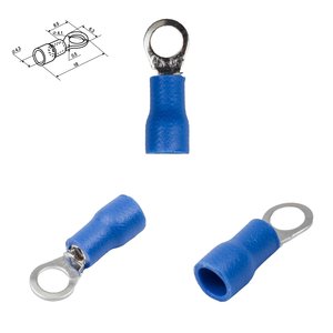 Наконечник RV 1.25 4, 4 мм, кільцевий, ізольований, синій, 10 шт., 0,5 1,5 мм²