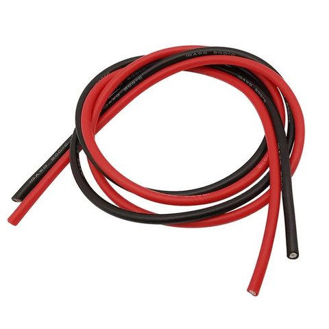 Дріт в силіконовій ізоляції 10AWG, 5,31 мм², 1 м, чорний