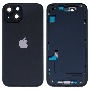 Корпус для iPhone 14, черный, с держателем SIM карты, с боковыми кнопками, HC, Global, midnight