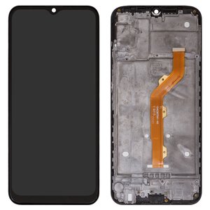 Дисплей для Tecno Camon 12, Spark 4, черный, с рамкой, High Copy, 1540387041 2365D50 02, KC2, KC8, CC7