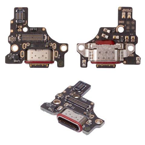 Шлейф для Motorola Edge 50 Fusion, конектора зарядки, з компонентами, High Copy, плата зарядки