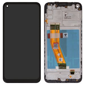 Дисплей для Samsung A115 Galaxy A11, M115 Galaxy M11, чорний, з рамкою, FLYCDI