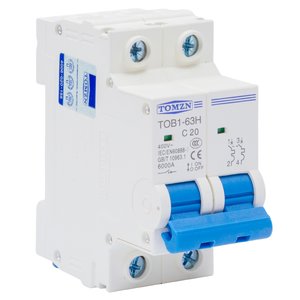 Автоматический выключатель переменного тока TOMZN TOB1 63H C20, 2P, 230 400В, 20A