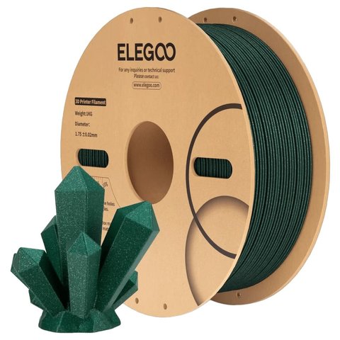 Філамент для 3D принтера ELEGOO PLA Sparkle Green, 1 кг