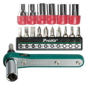 Offset Ratchet & Socket Driver Set Pro'sKit 1PK-202A (Metric Size) , (17 pcs) Offset Ratchet & Socket Driver Set Pro'sKit 1PK-202A (Metric Size) , (17 pcs)
